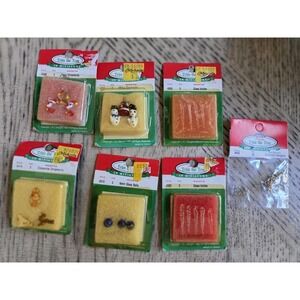 Vintage Westrim Crafts GLASS ORNAMENTS Lot Of 7 Micro Christmas 80s NOS New